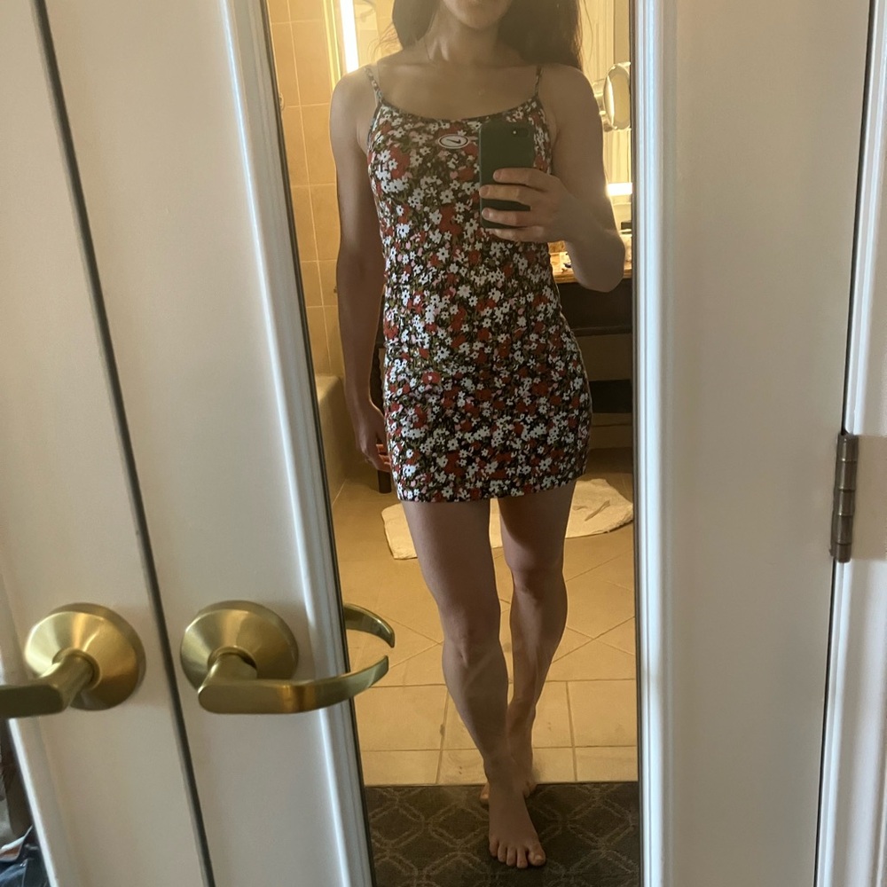 New Stretchy Nike Mini Dress Floral Size XS Sexy Cute 90s Beach